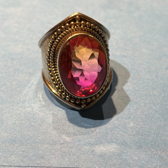 Bi Color Pink Quartz Ring - Picture 4 of 6